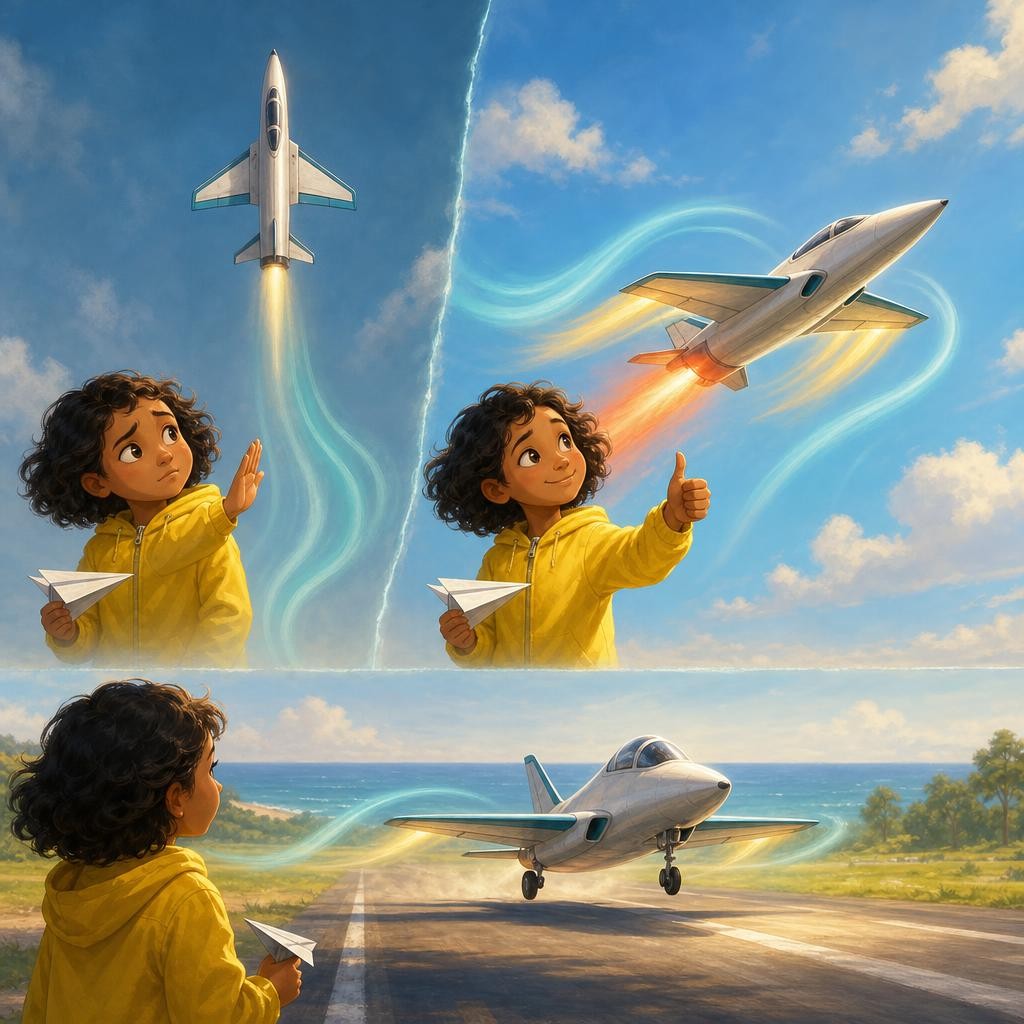 Teamwork: Speed Makes Lift illustration for How Airplanes Fly