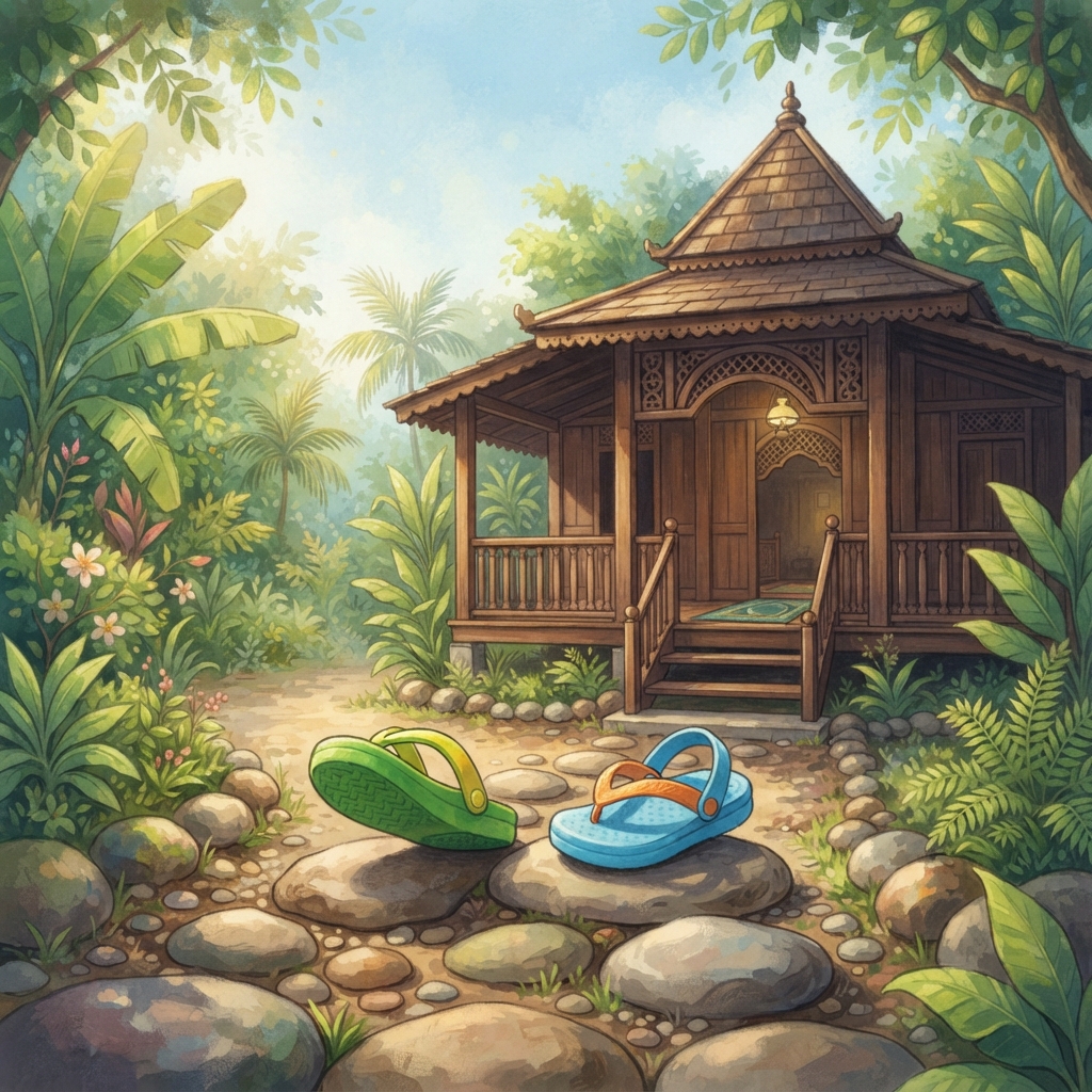 Storybook cover for Pengembaraan Kecil Selipar Biru