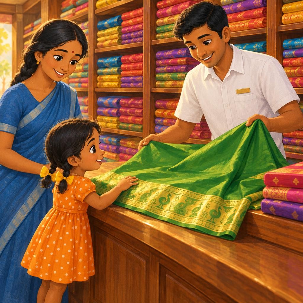 Storybook cover for மீனாவின் Deepavali பட்டுப் பாவாடை