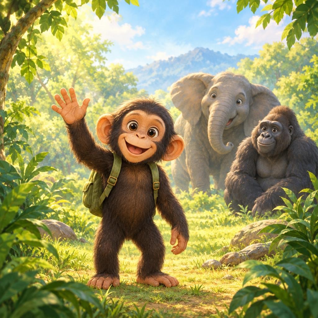 Storybook cover for காட்டுக்குள்ளே ஒரு பெரிய விருந்து!