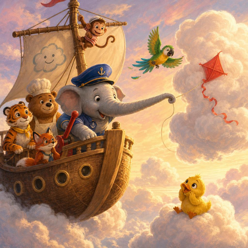The Kite In The Cloud illustration for Captain Ellie's Flying Ship