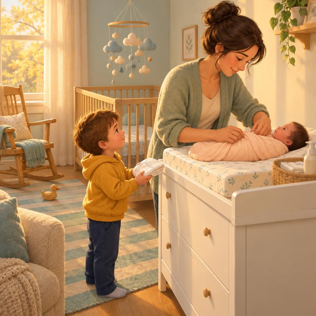 New babies need lots of help. My grown-up feeds her and changes her diaper. Babies usually sleep a lot, too.