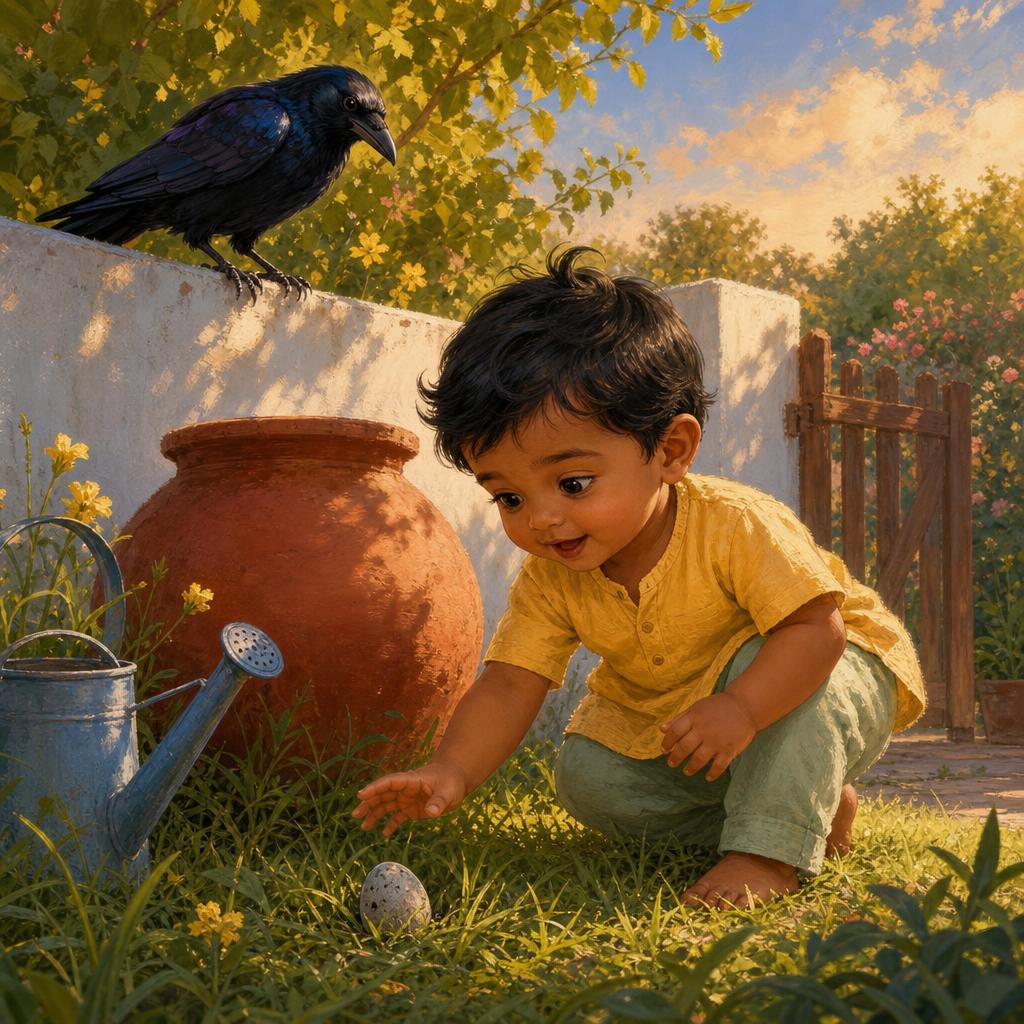 By the Big Red Pot illustration for Aiden and the Egg Garden